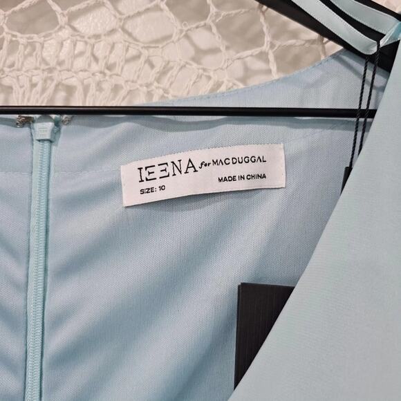 NWT Ieena for MacDuggal LONG SLEEVE RUCHED JERSEY V-NECK GOWN - Picture 6 of 11